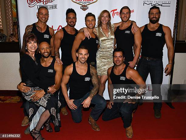 Shana Betz and the cast of Thunder from Down Under arrive at the "Cherry Boom Boom" grand opening at the Tropicana Theater at Tropicana Las Vegas on...