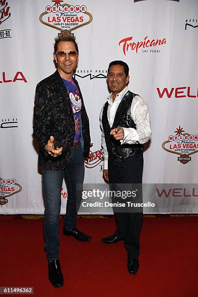 Jarrett and Raja arrive at the "Cherry Boom Boom" grand opening at the Tropicana Theater at Tropicana Las Vegas on September 29, 2016 in Las Vegas,...