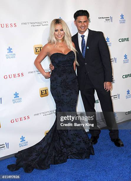 Singer Aubrey O'Day and TV personality/DJ Pauly D, aka Paul DelVecchio attends Metropolitan Fashion Week 2016- La Vie En Bleu - Signature event...