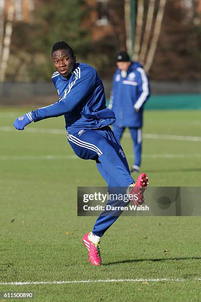 Chelsea's Kenneth Omeruo during a training session at the Cobham Training Ground on 6th December 2013 in Cobham, England.