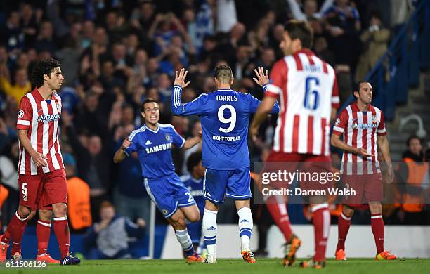 Chelsea's Fernando Torres celebrates scoring his side's first goal of the game