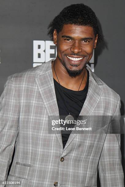 Football player Ramses Barden attends Premiere Of EPIX's "Berlin Station" at Milk Studios on September 29, 2016 in Hollywood, California.