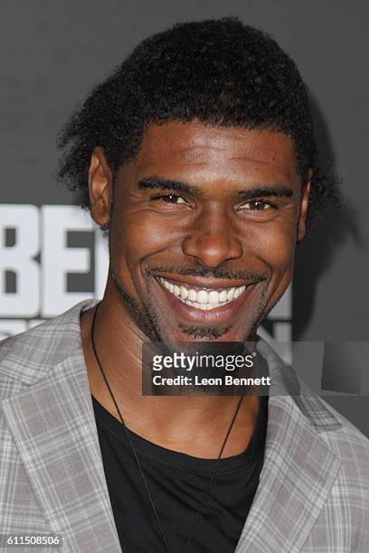 Football player Ramses Barden attends Premiere Of EPIX's "Berlin Station" at Milk Studios on September 29, 2016 in Hollywood, California.