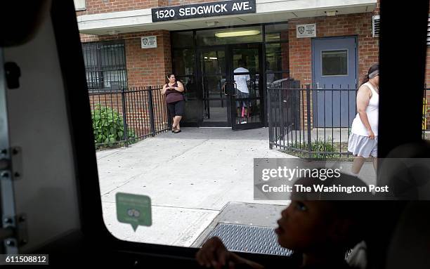 Curtis "Grandmaster Caz" Brown, an icon of early hip hop, shows what he calls the birthplace of hip hop, at 1520 Sedgwick Ave. In the Bronx, NY,...