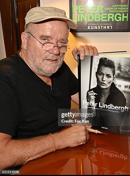 Photographer Peter Lindbergh attends Lindbergh 'A Different Vision on Fashion Photography' Book Signing at Taschen Paris Store as part of the Paris...