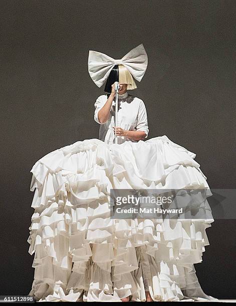Sia performs on stage during the opening night of her "Nostalgic for the Present" tour at KeyArena on September 29, 2016 in Seattle, Washington.