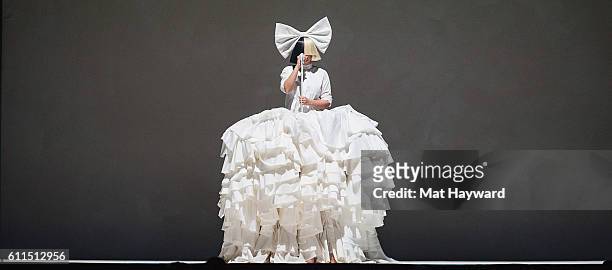 Sia performs on stage during the opening night of her "Nostalgic for the Present" tour at KeyArena on September 29, 2016 in Seattle, Washington.