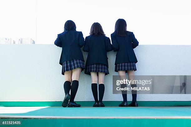 japanese high school girls - school uniforms bildbanksfoton och bilder