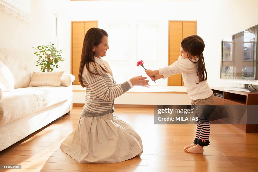 Japanese girl to present flowers