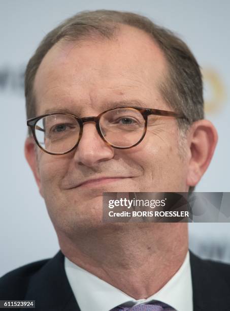 Martin Zielke, chairman of Germany's second largest lender Commerzbank, gives a press conference on September 30, 2016 at the bank's headquarters in...