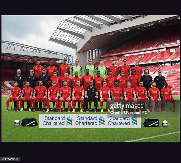 The Liverpool 2016/17 Squad Back Row: Joe Gomez, Mamadou Sakho, Joel Matip, Alex Manninger, Simon Mignolet, Loris Karius, Dejan Lovren, Marko Grujic,...