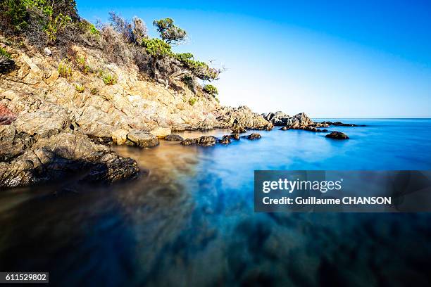 plage de fautéa, corse, france - paradisiaque - fotografias e filmes do acervo