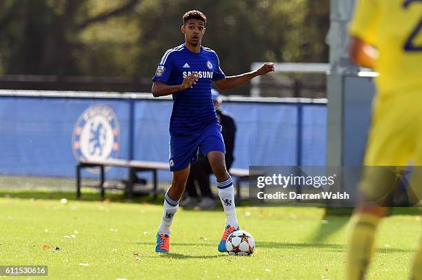 Chelsea's U19 Jake Clarke Salter during a UEFA Youth League match between Chelsea Under 19 and NK Maribor Under 19 at the Cobham Training Ground on...