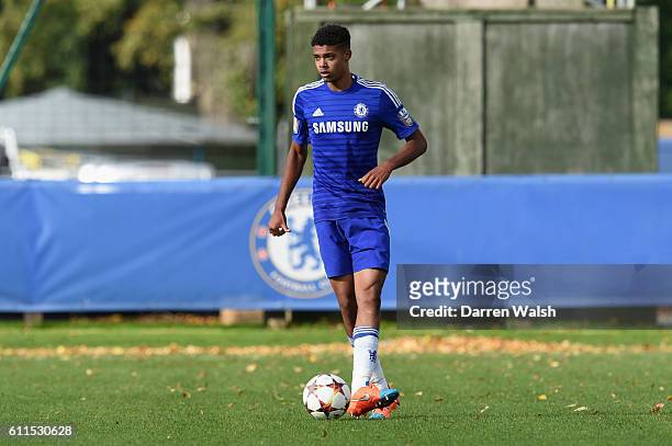 Chelsea's U19 Jake Clarke Salter during a UEFA Youth League match between Chelsea Under 19 and NK Maribor Under 19 at the Cobham Training Ground on...