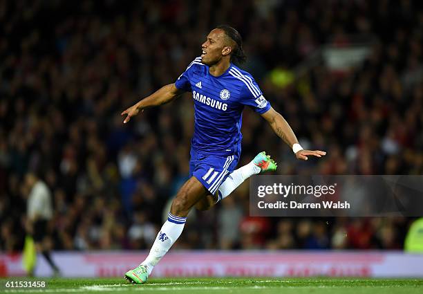 Chelsea's Didier Drogba celebrates scoring his sides first goal of the match.