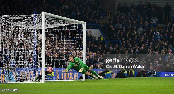 Chelsea's Kurt Zouma scores his sides third goal of the match.