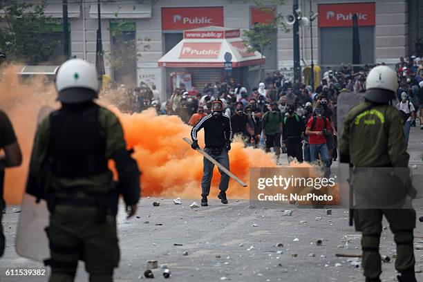 Demonstrations in Athens against austerity. Another massive demonstration against the government 's plans for new austerity measures, with...