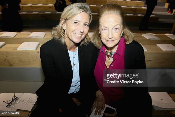 Claire Chazal and Doris Brynner attend the Christian Dior show as part of the Paris Fashion Week Womenswear Spring/Summer 2017 on September 30, 2016...