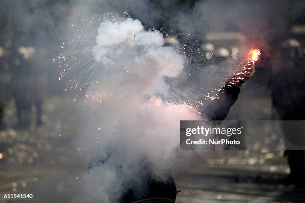 Demonstrations in Athens, Greece, Oct 19, 2011. On the first day of a 48hr general strike over 100.000 people demonstrated in Syntagma Square and...