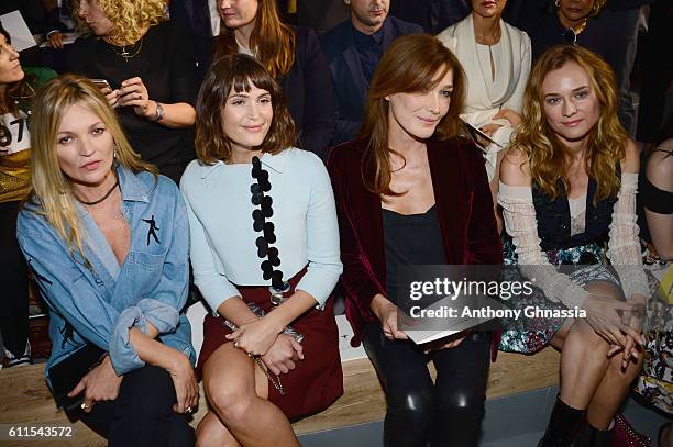 Kate Moss, Gemma Arterton, Carla Burni and Diane Kruger attend the Christian Dior show as part of the Paris Fashion Week Womenswear Spring/Summer...