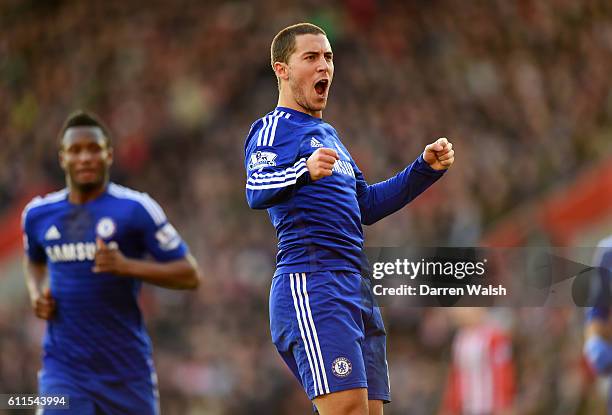 Chelsea's Eden Hazard celebrates scoring his side's first goal