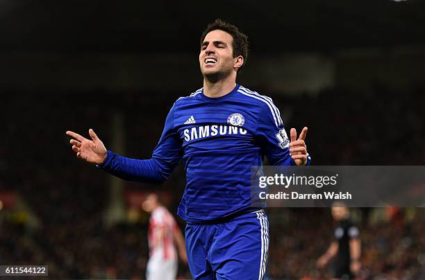 Chelsea's Cesc Fabregas celebrates scoring his side's second goal