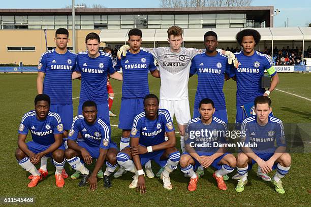 Chelsea's U19 and AtlÃƒÂ©tico Madrid U19 during a Quarter Final UEFA Youth League match between Chelsea Under 19 and AtlÃƒÂ©tico Madrid Under 19 at...