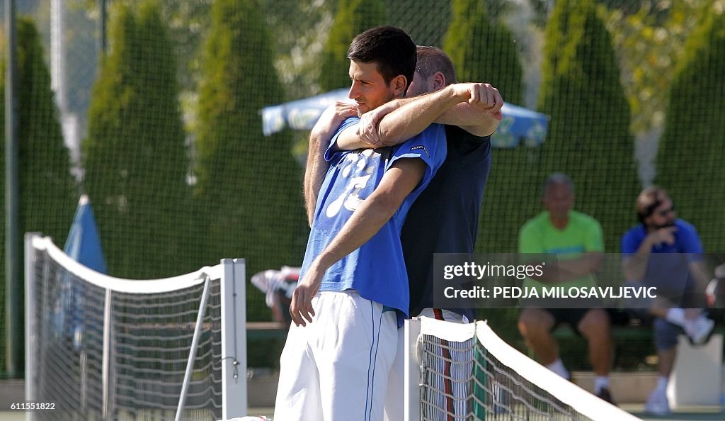 TENNIS-SRB-DJOKOVIC-TRAINING