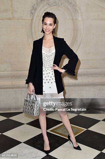 Kiko Mizuhara attends the Christian Dior show of the Paris Fashion Week Womenswear Spring/Summer 2017 on September 30, 2016 in Paris, France.