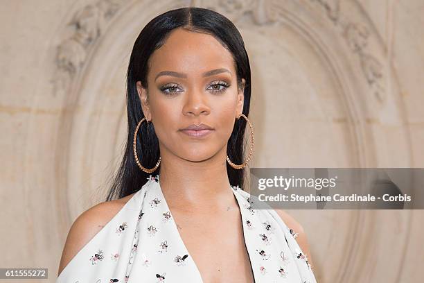 Singer Rihanna attends the Christian Dior show as part of the Paris Fashion Week Womenswear Spring/Summer 2017 on September 30, 2016 in Paris, France.