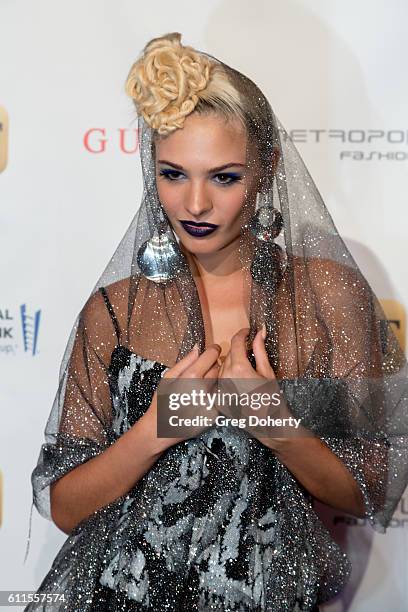 America's Next Top Model Finalist Ava Capra arrives for the Metropolitan Fashion Week 2016 - La Vie En Bleu, a Signature Event Benefiting Autism...