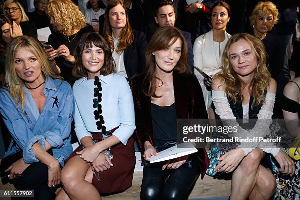 Kate Moss, Gemma Arterton, Carla Bruni and Diane Kruger attend the Christian Dior show as part of the Paris Fashion Week Womenswear Spring/Summer...