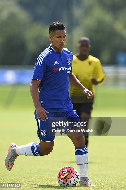 Chelsea's Faiq Bolkiah during a friendly match between Chelsea Under 18 and Watford Under 18 at the Cobham Training Ground on 31st July 2015 in...