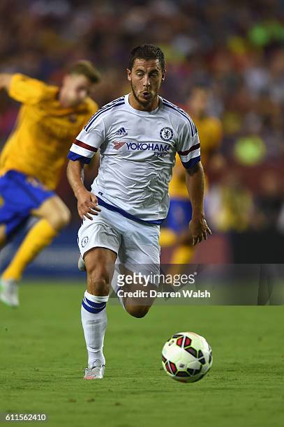Chelsea's Eden Hazard during a Pre Season Friendly match between Barcelona and Chelsea at FedEx Field on 28th July 2015 in Washington, USA.