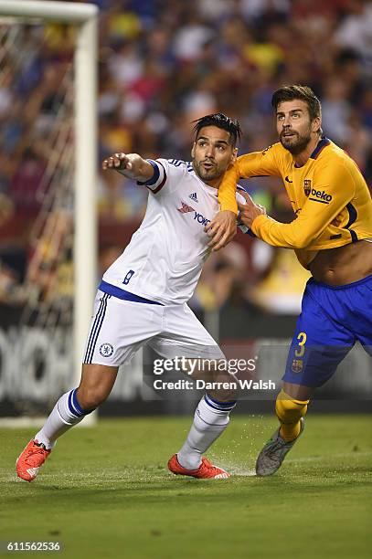 Chelsea's Radamel Falcao during a Pre Season Friendly match between Barcelona and Chelsea at FedEx Field on 28th July 2015 in Washington, USA.