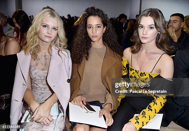 Lottie Moss, Iman Perez and Sai Bennett attend the Christian Dior show as part of the Paris Fashion Week Womenswear Spring/Summer 2017 on September...