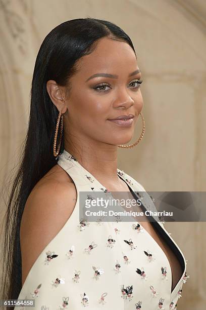 Rihanna attends the Christian Dior show as part of the Paris Fashion Week Womenswear Spring/Summer 2017 on September 30, 2016 in Paris, France.
