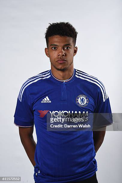 Chelsea's Jake Clarke-Salter poses during the Academy Photocall at Stamford Bridge on 6th July 2015 in London, England.
