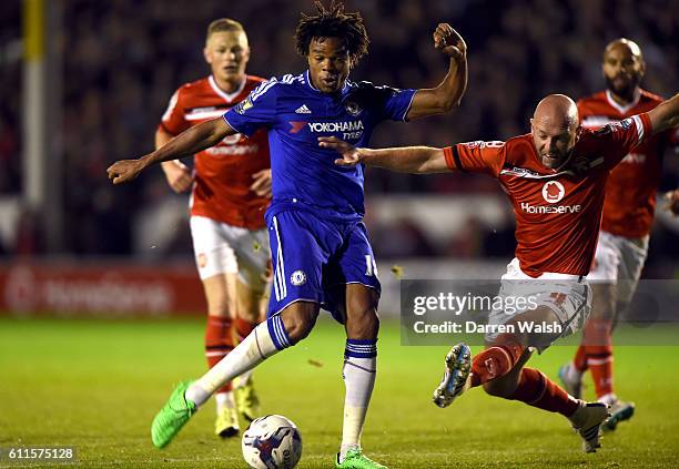 Chelsea's Loic Remy shoots as Walsall's James O'Connor attempts to block