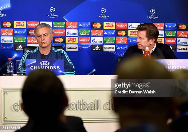 Chelsea manager Jose Mourinho during a press conference at Cobham Training Ground prior to the UEFA Champions League game against Dynamo Kiev...