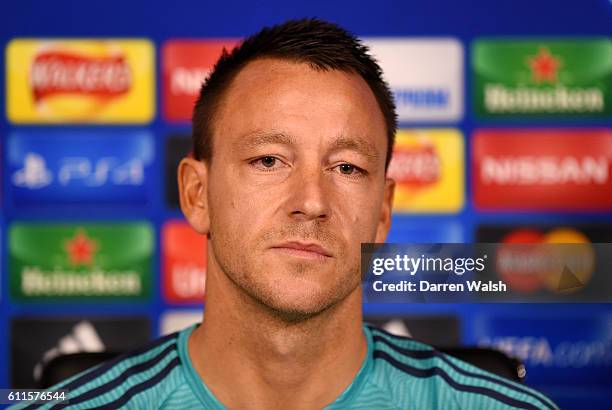 Chelsea's John Terry during a press conference at Cobham Training Ground prior to the UEFA Champions League game against Dynamo Kiev tomorrow.