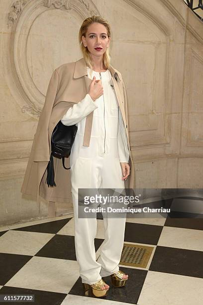 Sabine Getty attends the Christian Dior show as part of the Paris Fashion Week Womenswear Spring/Summer 2017 on September 30, 2016 in Paris, France.