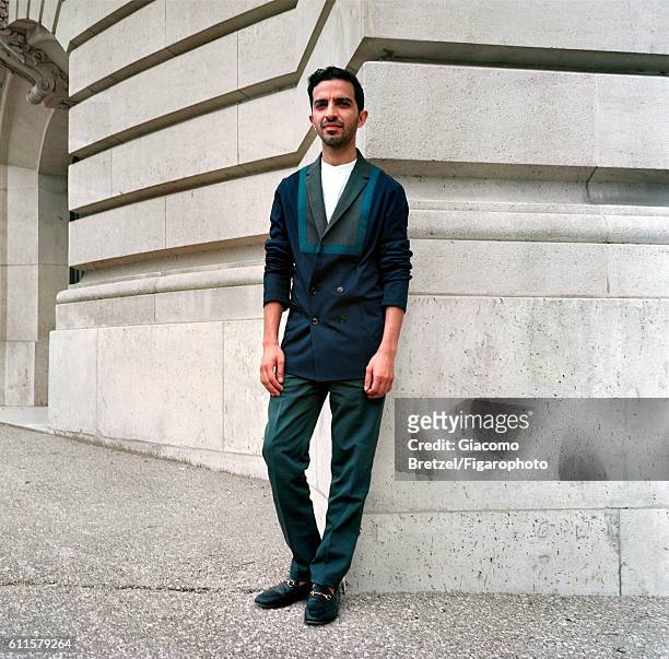 Fashion expert and founder and editor-in-chief of The Business of Fashion, Imran Amed is photographed for Madame Figaro on August 28, 2016 in Paris,...