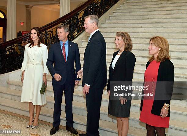 Crown Prince Frederik and HRH Princess Mary of Denmark are met by Massachusetts Governor Charlie Baker and Mrs. Baker and Lt. Governor Karen Polito...