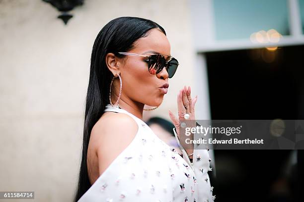 Rihanna is attending the Dior show, during Paris Fashion Week Spring Summer 2017, at the Rodin museum, on September 30, 2016 in Paris, France.