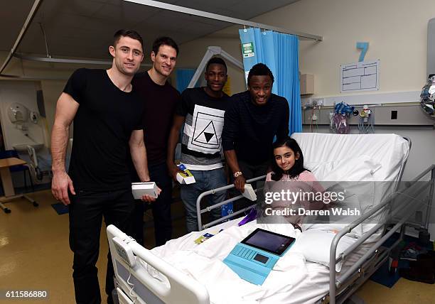 Chelsea's Gary Cahill, Asmir Begovic, Baba Rahman and Mikel John Obi