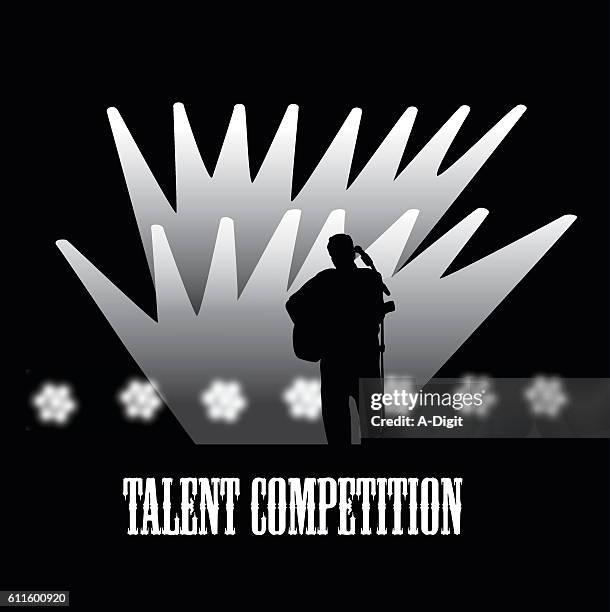 talent competition vector silhouette - soloist stock illustrations