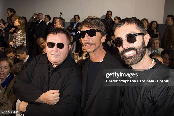 Alber Elbaz, Pierpaolo Piccioli and Giambattista Valli attends the Christian Dior show as part of the Paris Fashion Week Womenswear Spring/Summer...