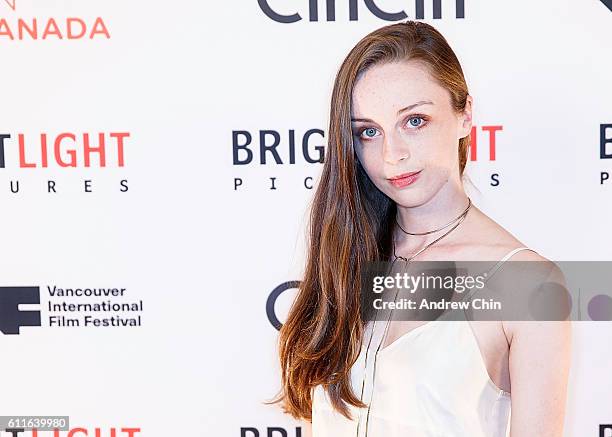 Canadian actress Kacey Rohl attends Brightlight Pictures' VIFF Red Carpet Party at CinCin on September 29, 2016 in Vancouver, Canada.