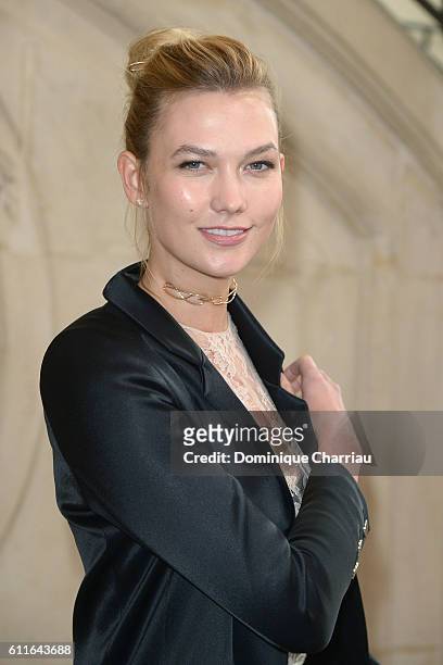 Model Karlie Kloss attends the Christian Dior show as part of the Paris Fashion Week Womenswear Spring/Summer 2017 on September 30, 2016 in Paris,...